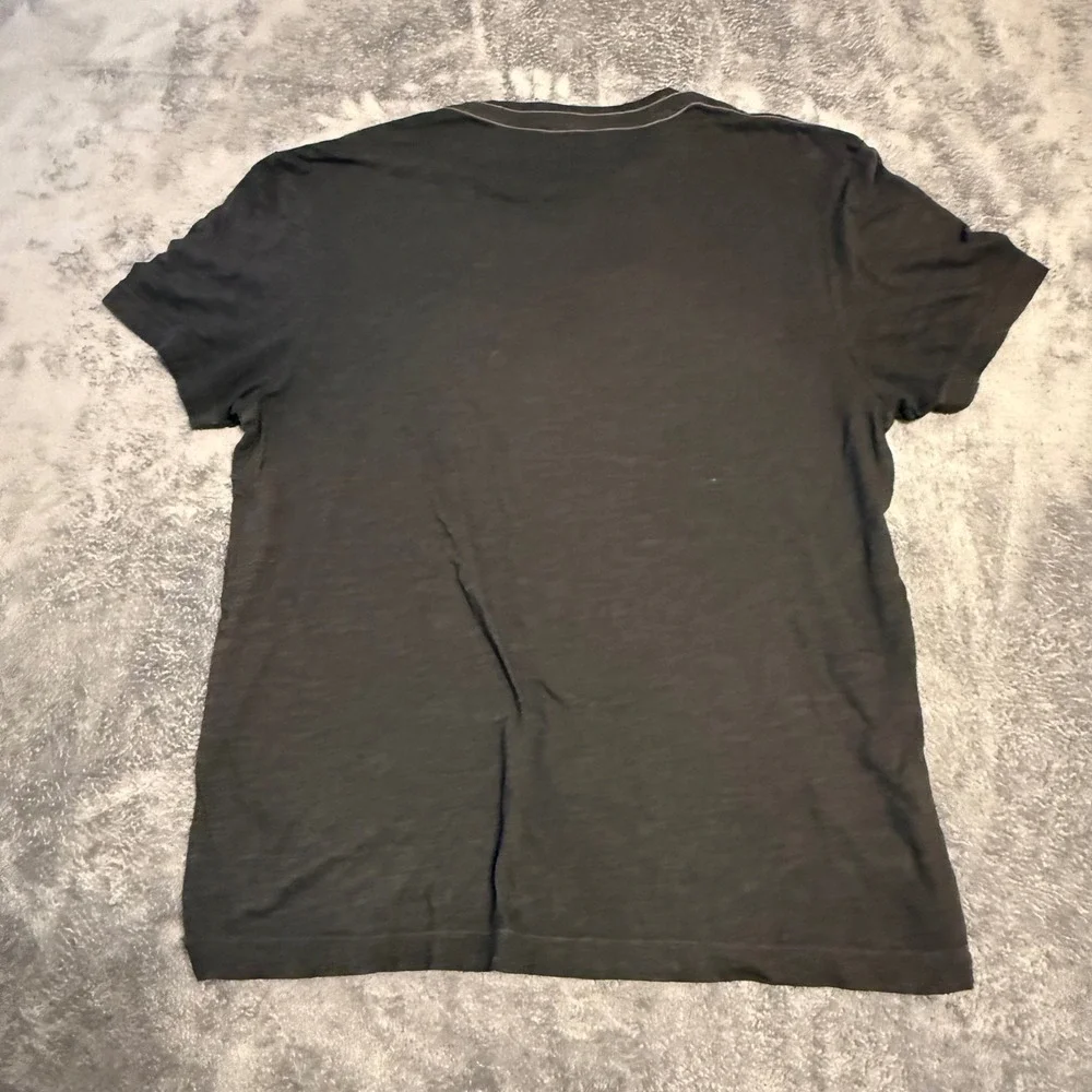 True Religion Men XL Graphic Print Cut Up Buddha Tee Shirt Charcoal Gray‎